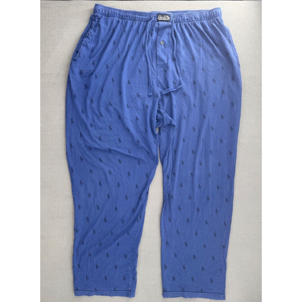 Polo Ralph Lauren Pajama Pant XL Blue All Over Pony Logo Sleepwear Loungewear